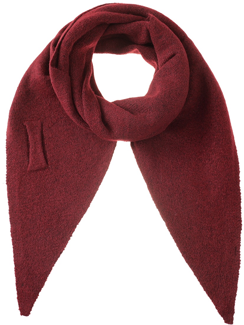 Q-J4.1  SCARF1008-003-3 Triangle Scarf Wool-Viscose 180x75cm Red