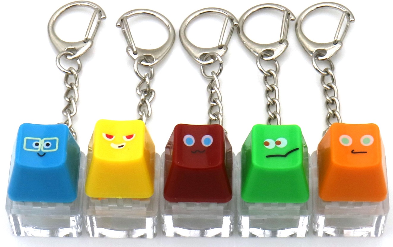 T-E3.1 KY2611-003 Fidget ASMR  Keyboard Keychain - Mixed Colors - 1pc