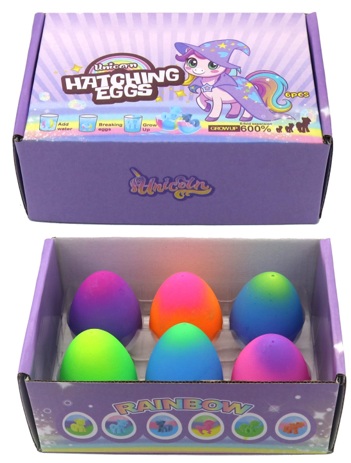 R-K2.2 TOY2535-176 Unicorn Hatching Eggs - 6pcs
