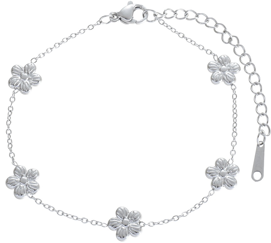C-D8.2 B2616-068S S. Steel Bracelet Flowers 16-21cm