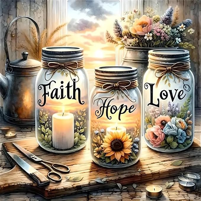 L-F3.1 DP2545077 Diamond Painting Canvas 40x30cm - Painting 35x25cm Jars