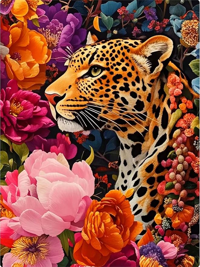 L-C3.1 DP2545103 Diamond Painting -Canvas 50x40cm - Painting 45x35cm Leopard
