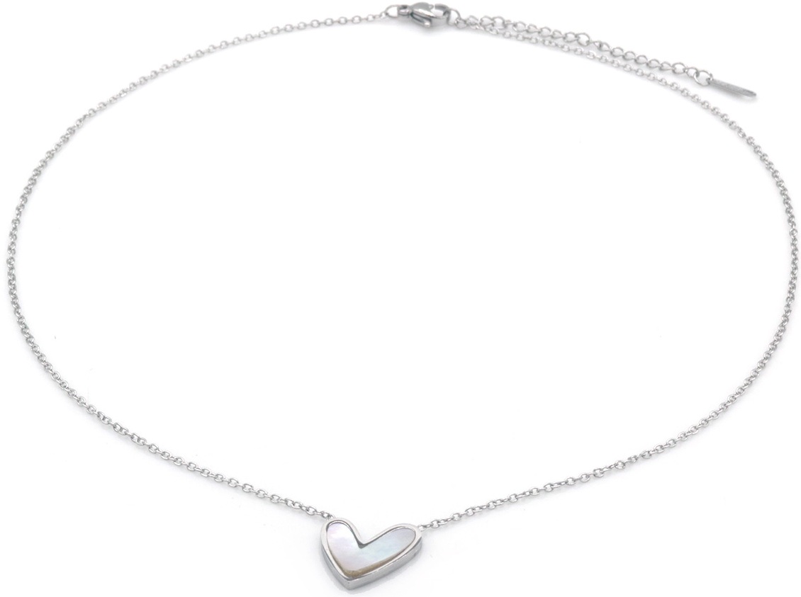 D-B4.3 N2517-016S  S. Steel Necklace Heart MOP 40-45cm