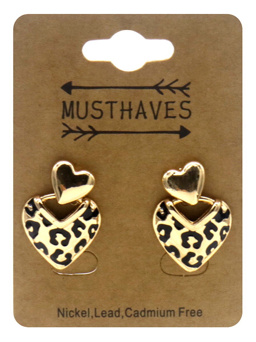 I-C18.3 E2591-157G Fashion Earrings Hearts 2cm Gold