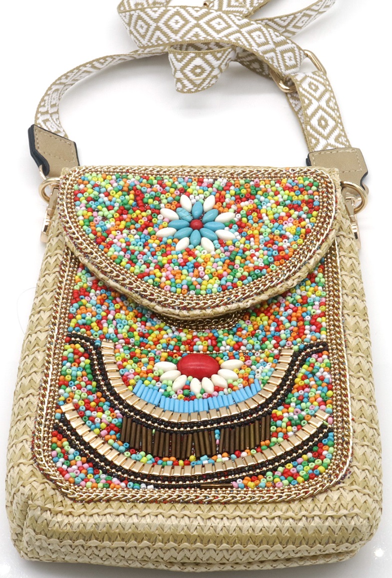 T-L6.2  BAG912-002-2 Shoulder Bag Beads 20x15cm