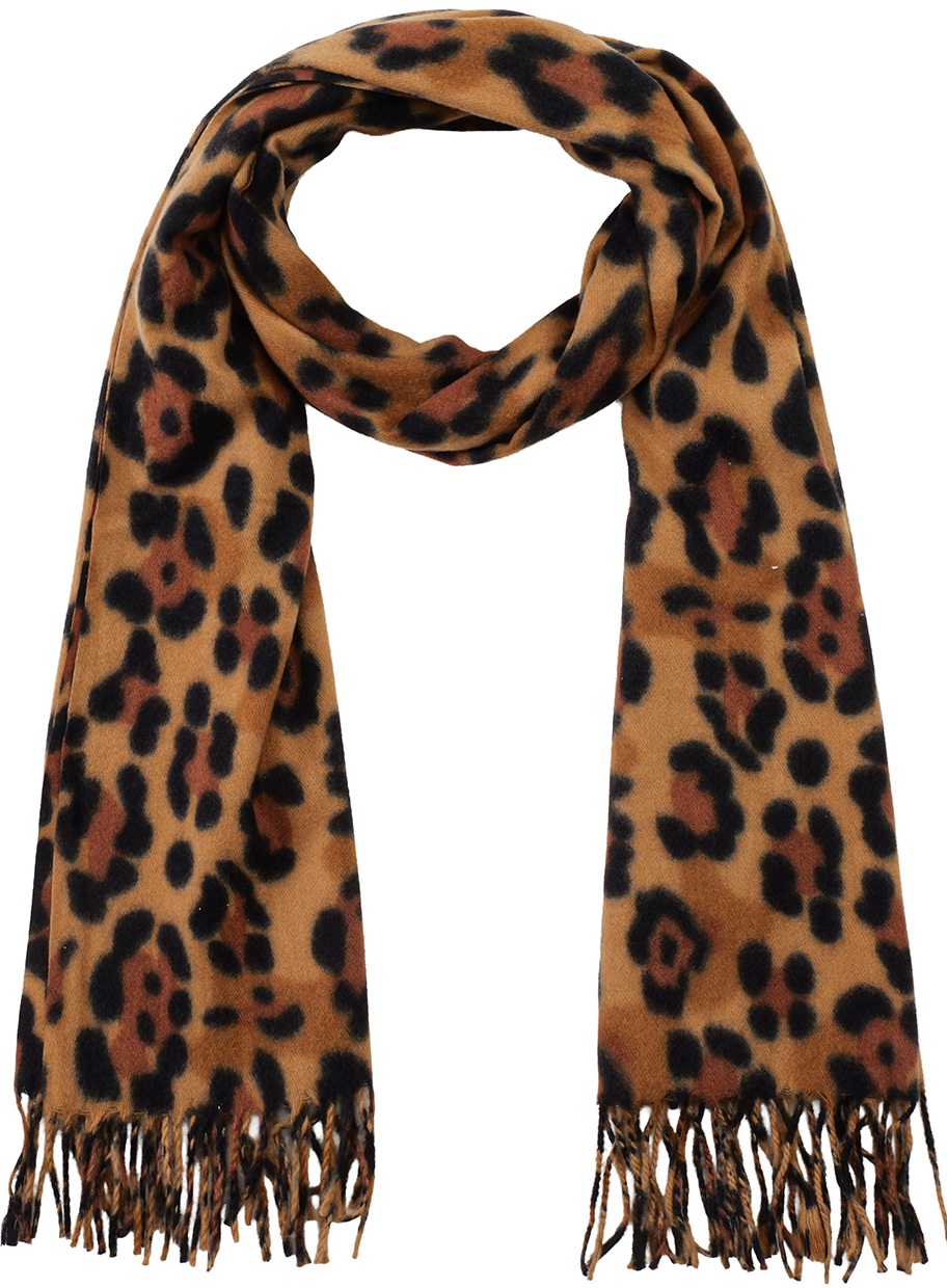 T-K8.1 SCARF405-684-1 Soft Scarf Leopard 180x70cm Brown