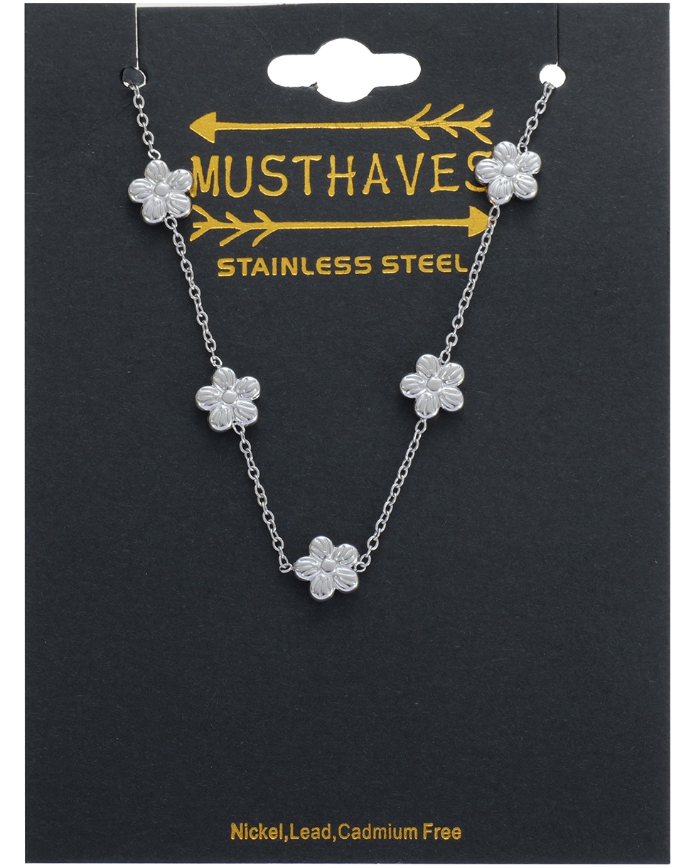 C-D8.2 B2616-068S S. Steel Bracelet Flowers 16-21cm