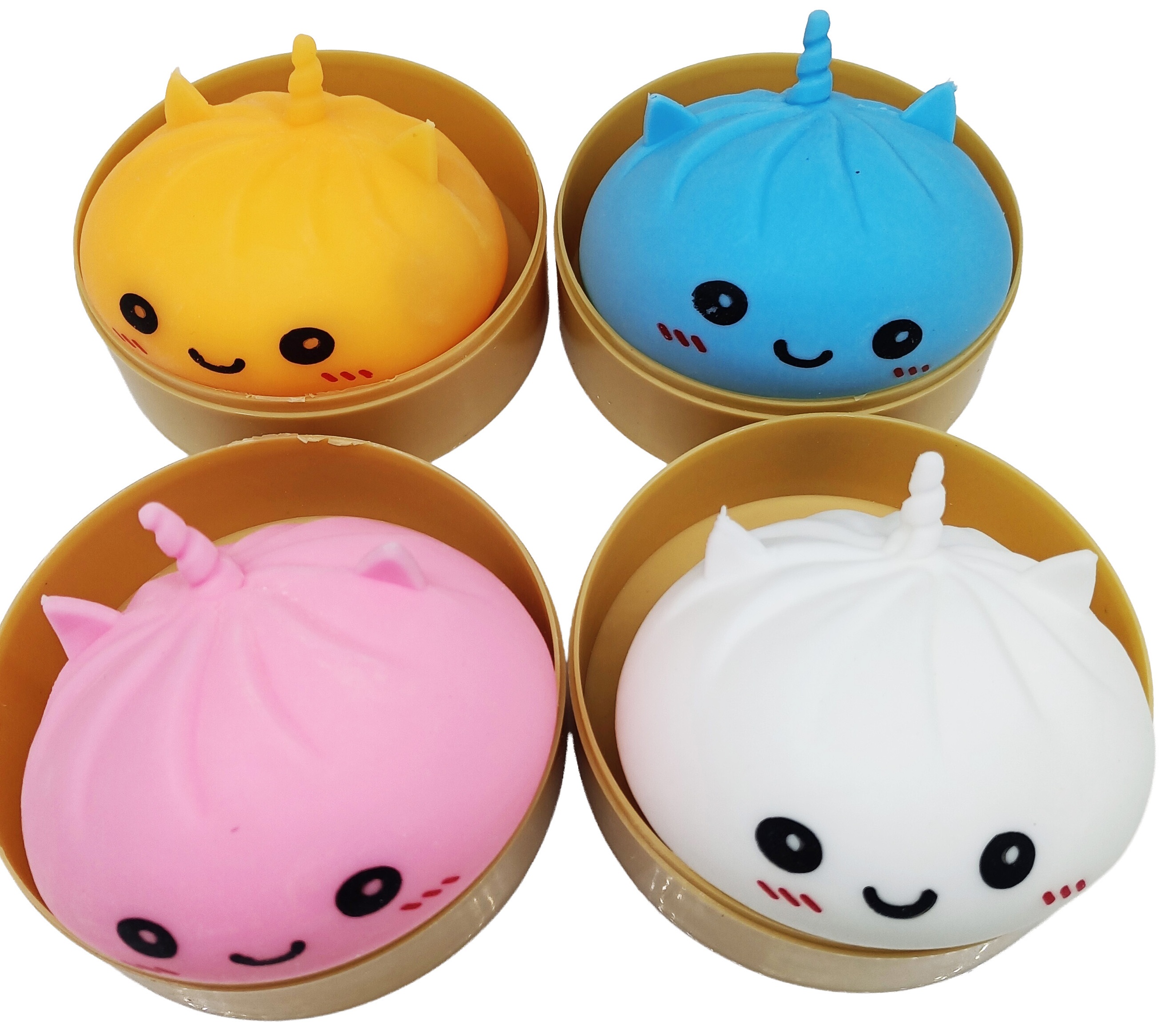 R-C4.1 TOY2610-112-Solid Squishy Dumpling Unicorn 8.5cm - 12pcs