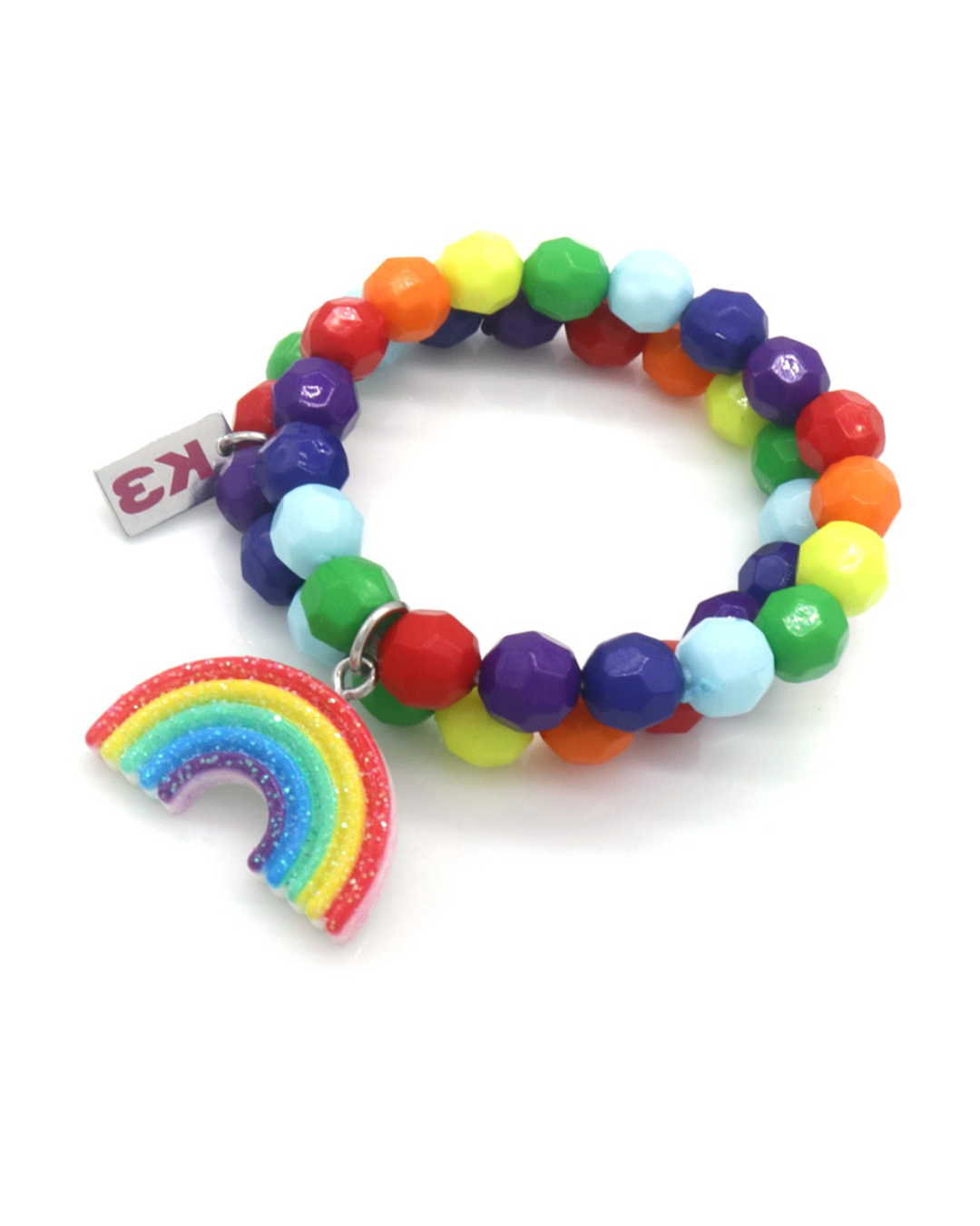B-E15.1 K3-ZSB031 Bijoux Armbanden set (2 stuks) Multi Color met Regenboog bedel