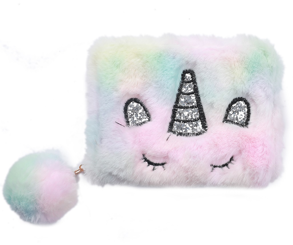 X-I5.1 WA527-002B Fluffy Wallet Unicorn 14x9x2cm