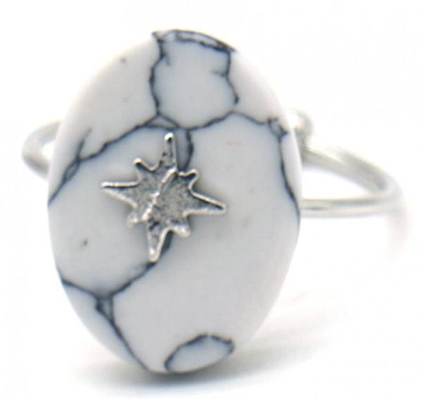 G-E2.3 R532-008S Adjustable Ring Marble with Northern Star Silver G-E2.3 R532-008S Adjustable Ring Marble with Northern Star Silver