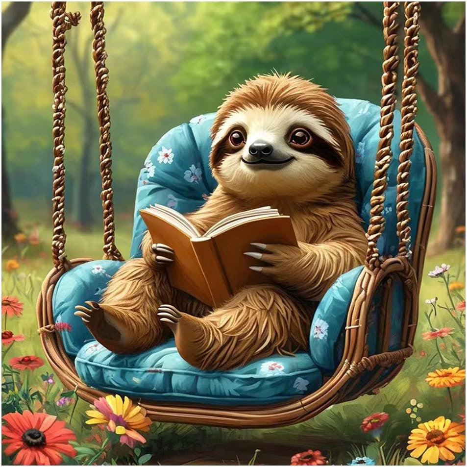 K-D2.2 DP2545074 Diamond Painting -Canvas 30x20cm - Painting 25x15cm Sloth