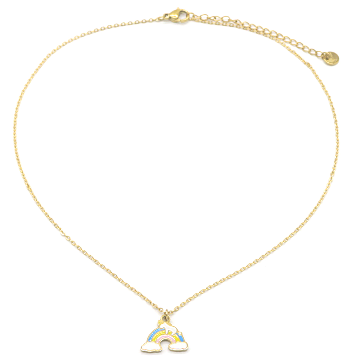 H-D3.3 N221-309G S. Steel Kids Necklace 15mm Rainbow 35-41cm H-D3.3 N221-309G S. Steel Kids Necklace 15mm Rainbow 35-41cm