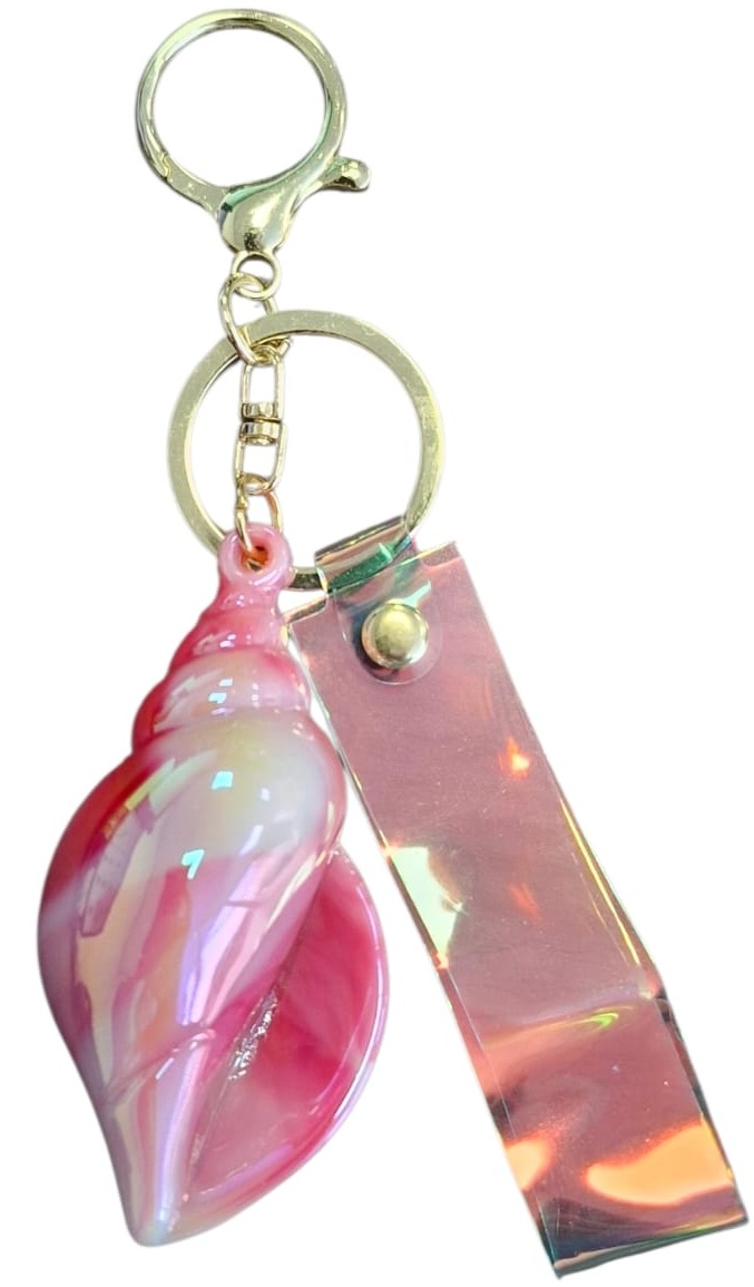 F-E24.2 KY1146-012-2 Keychain Shiny Shell - 7cm - Pink