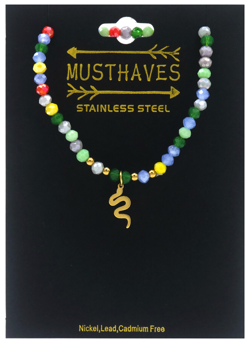 E-A15.1  B100-005-2 S. Steel Bracelet Glassbeads