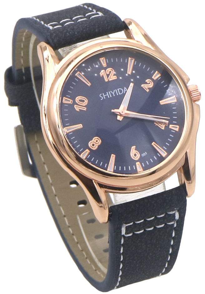 F-D3.2 W002-004-1 Quartz Watch PU Strap Blue