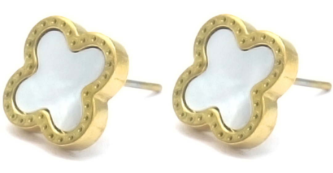 A-F9.3 E089-002G S. Steel Clover 11mm MOP 