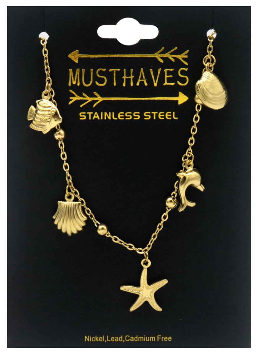D-A19.3 B2503-025G S. Steel Bracelet Charms Ocean