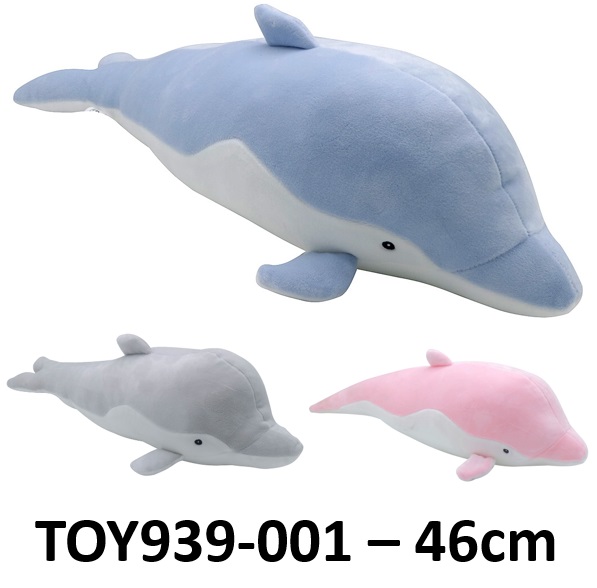 Y-A1.2 TOY939-001 Plush Dolphin 46cm - Mixed Colors - 1pc