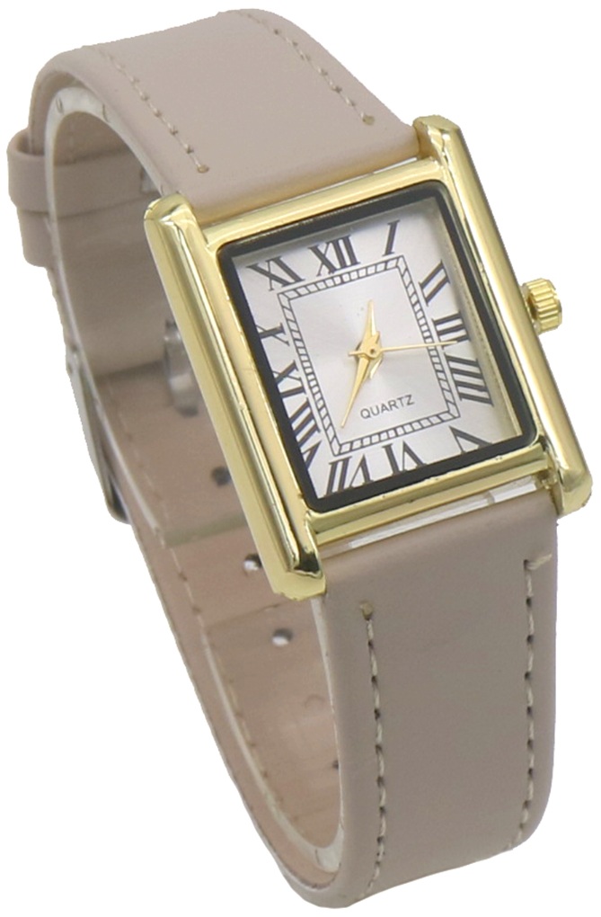 B-D17.3 W002-029-4 Quartz Watch PU Strap Beige