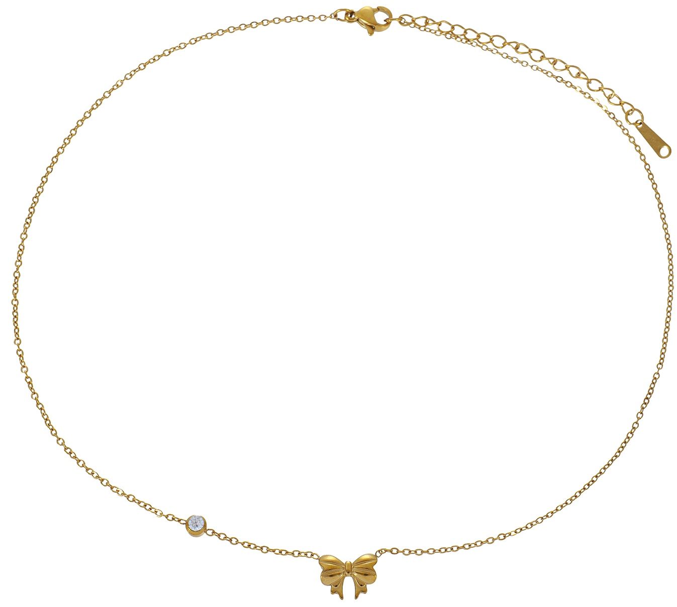 G-E15.3 N2616-055G S. Steel Necklace Bow 40-45cm