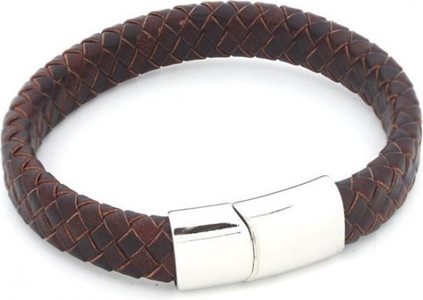 J-C4.3 B105-003 S. Steel with 12mm Leather Bracelet Brown 21cm