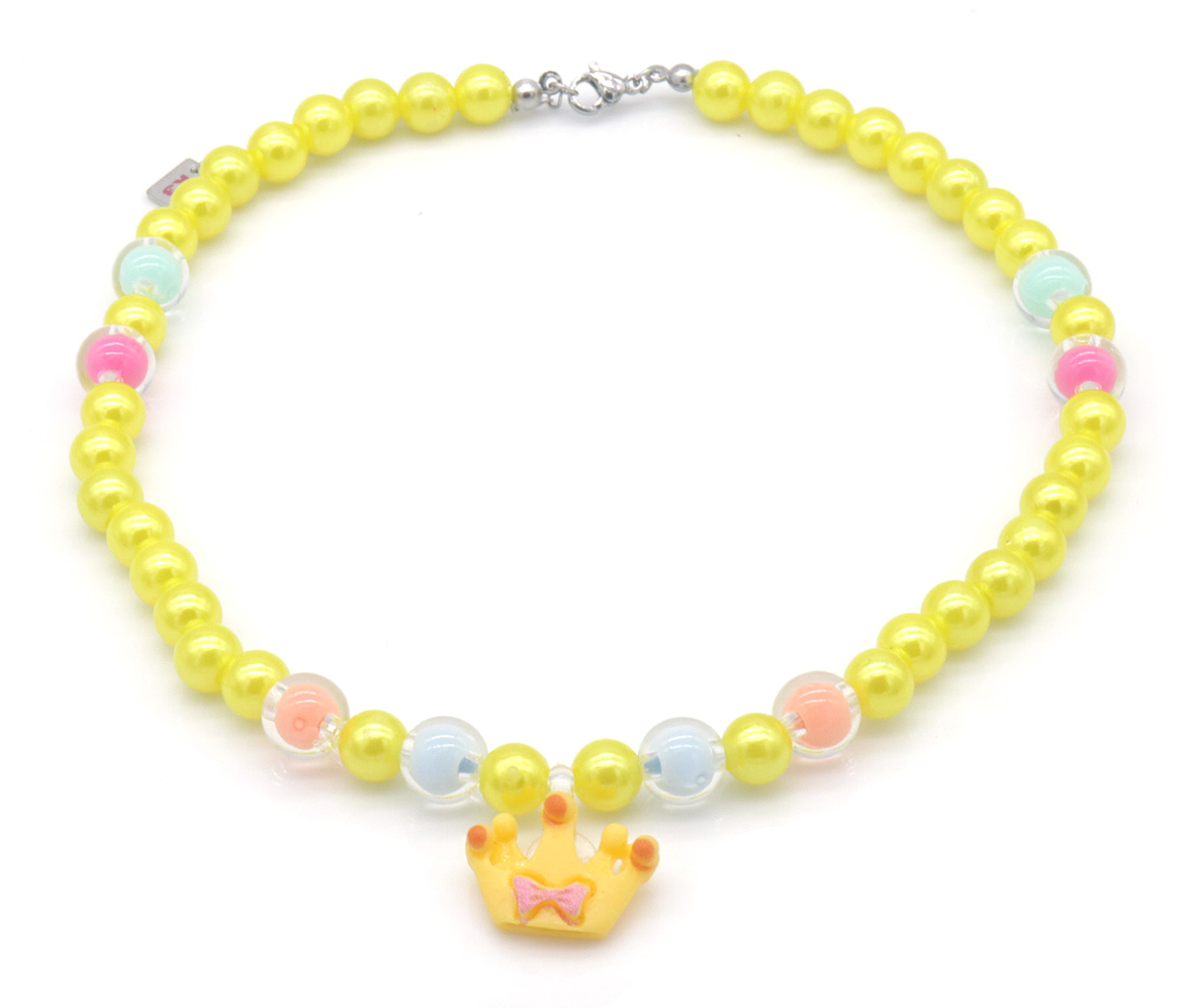 B-F1.1 K3-ZSN028 Bijoux Ketting Geel met Kroon