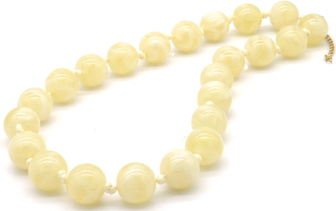 D-A3.1 N2582-017-1 Necklace with Acrylic Beads 47-55cm Beige