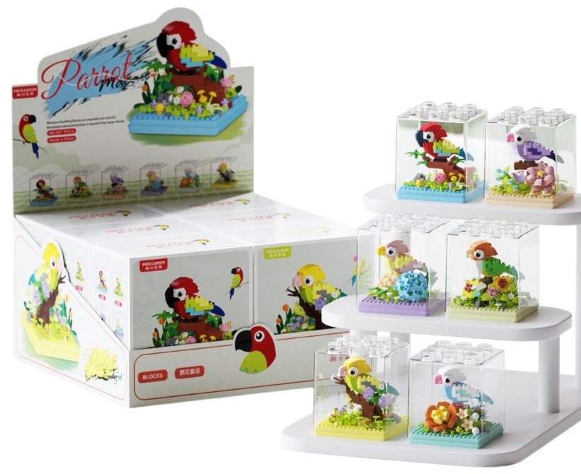 Z-A1.4 S27 Mini Building Blocks Parrots in Display - 6 pcs Z-A1.4 S27 Mini Building Blocks Parrots in Display - 6 pcs