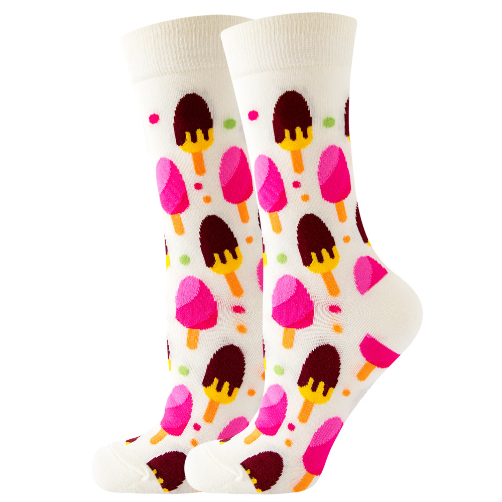 S-F7.4  SOCK2246-069-6 Pair of Socks Size 36-43 Icecream