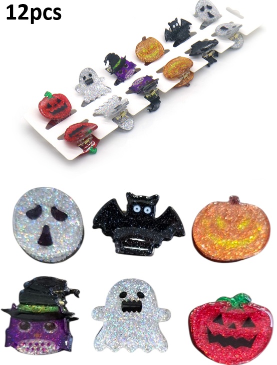 R-N6.1  H1038-018 Hair Claw Set Halloween 12pcs R-N6.1  H1038-018 Hair Claw Set Halloween 12pcs