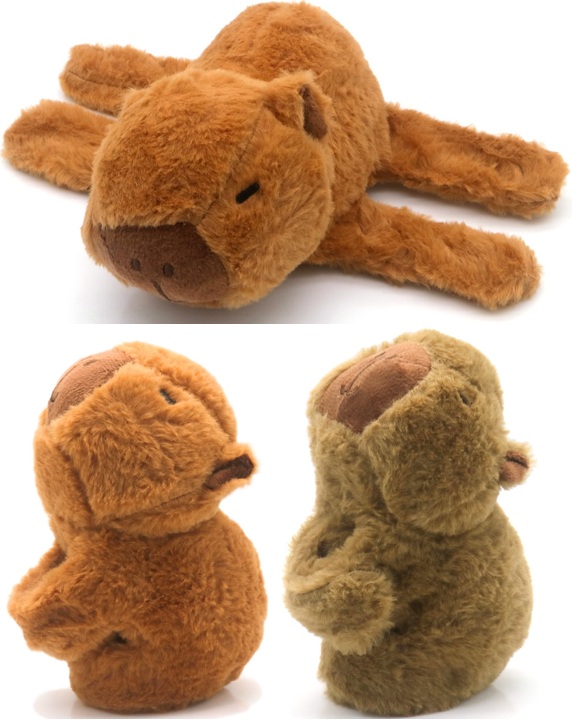 Z-C3.2 TOY1043-002 Plush Capybara 17cm Snap on Bracelet - Mixed Colors - 1pc