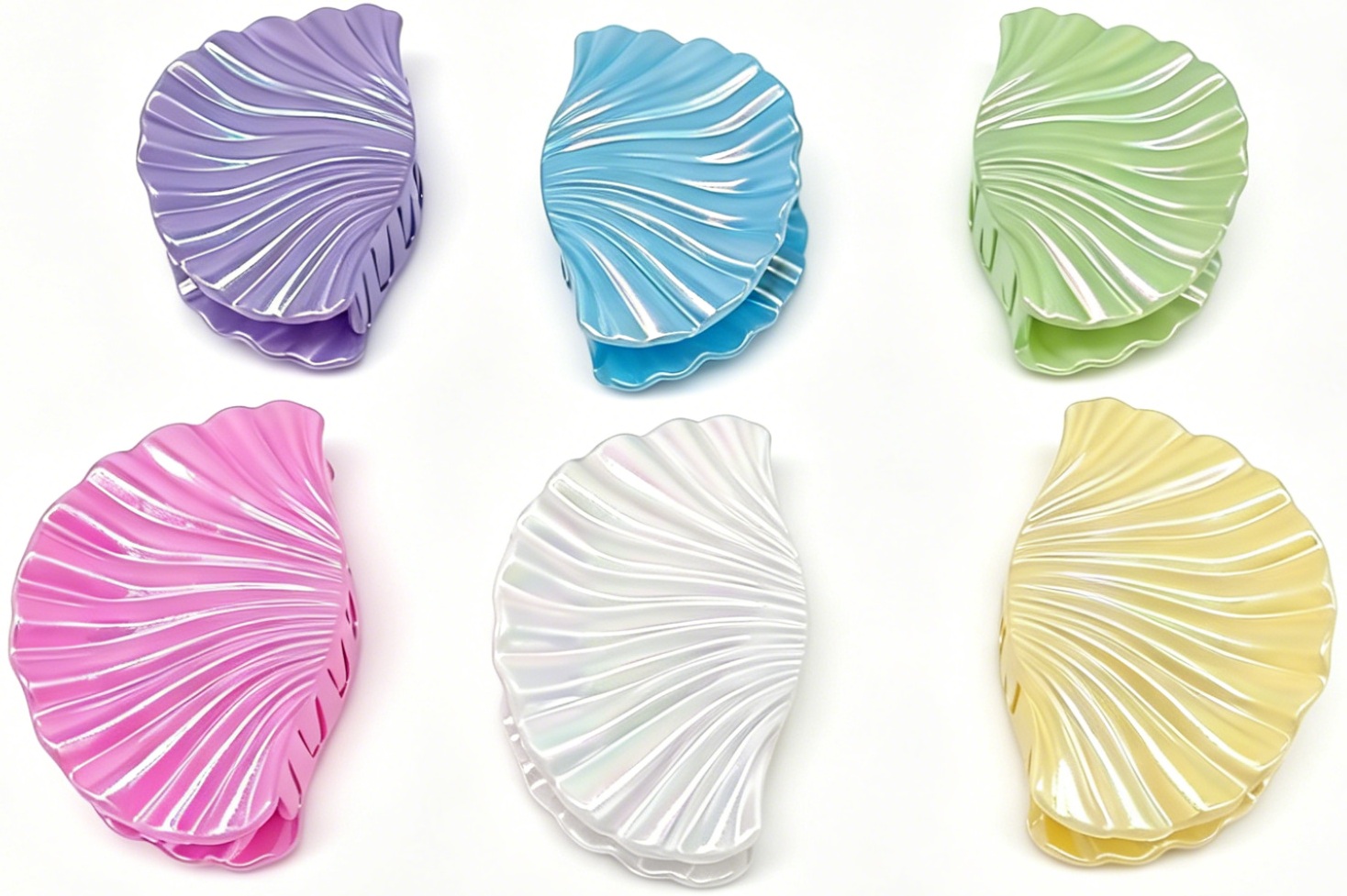 Q-L4.2 H1124-001 Hair Claw Shell 6cm - Set 6pcs