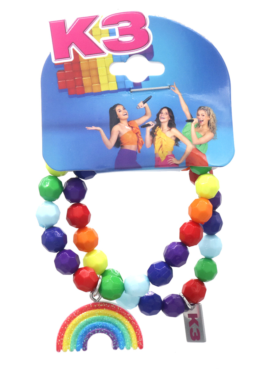 B-E15.1 K3-ZSB031 Bijoux Armbanden set (2 stuks) Multi Color met Regenboog bedel