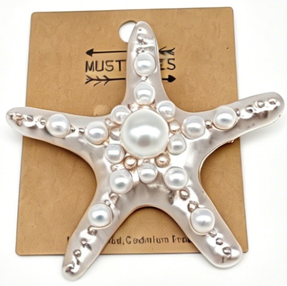 A-E9.3  P1035-034 Brooch Starfish 6.5cm