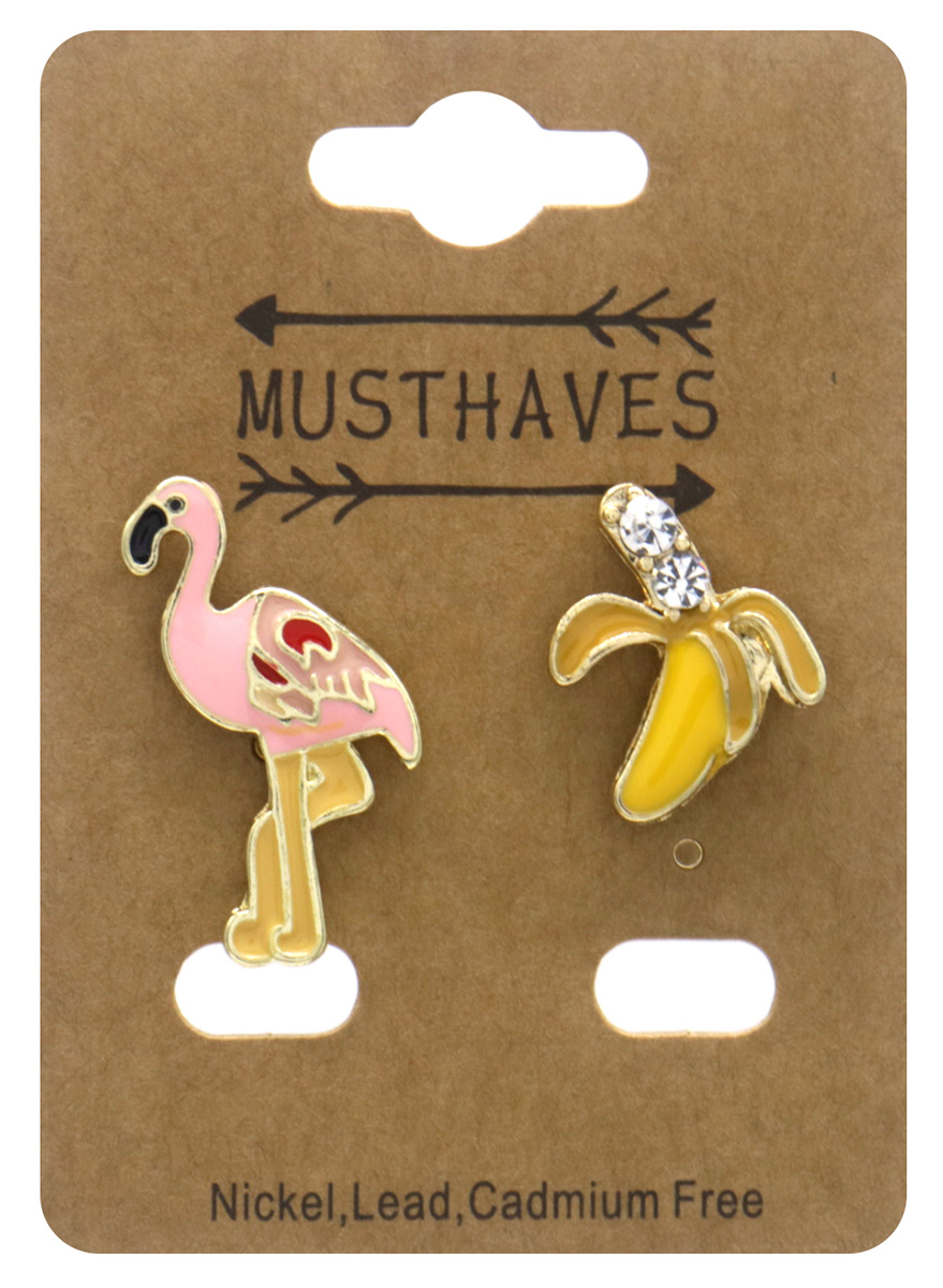 C-F17.2 PIN2557-041-3  Set of Pins Flamingo - Banana