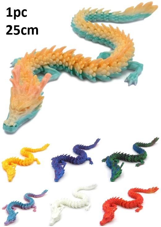 T-A3.1 TOY2611-002 Fidget Dragon 25cm - Mixed Colors - 1pc