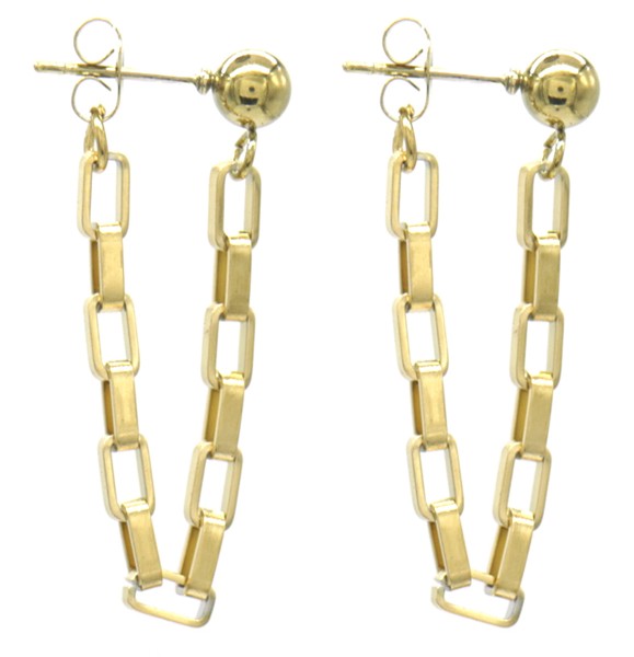 D-C1.2 E031-065G S. Steel Earrings Chain
