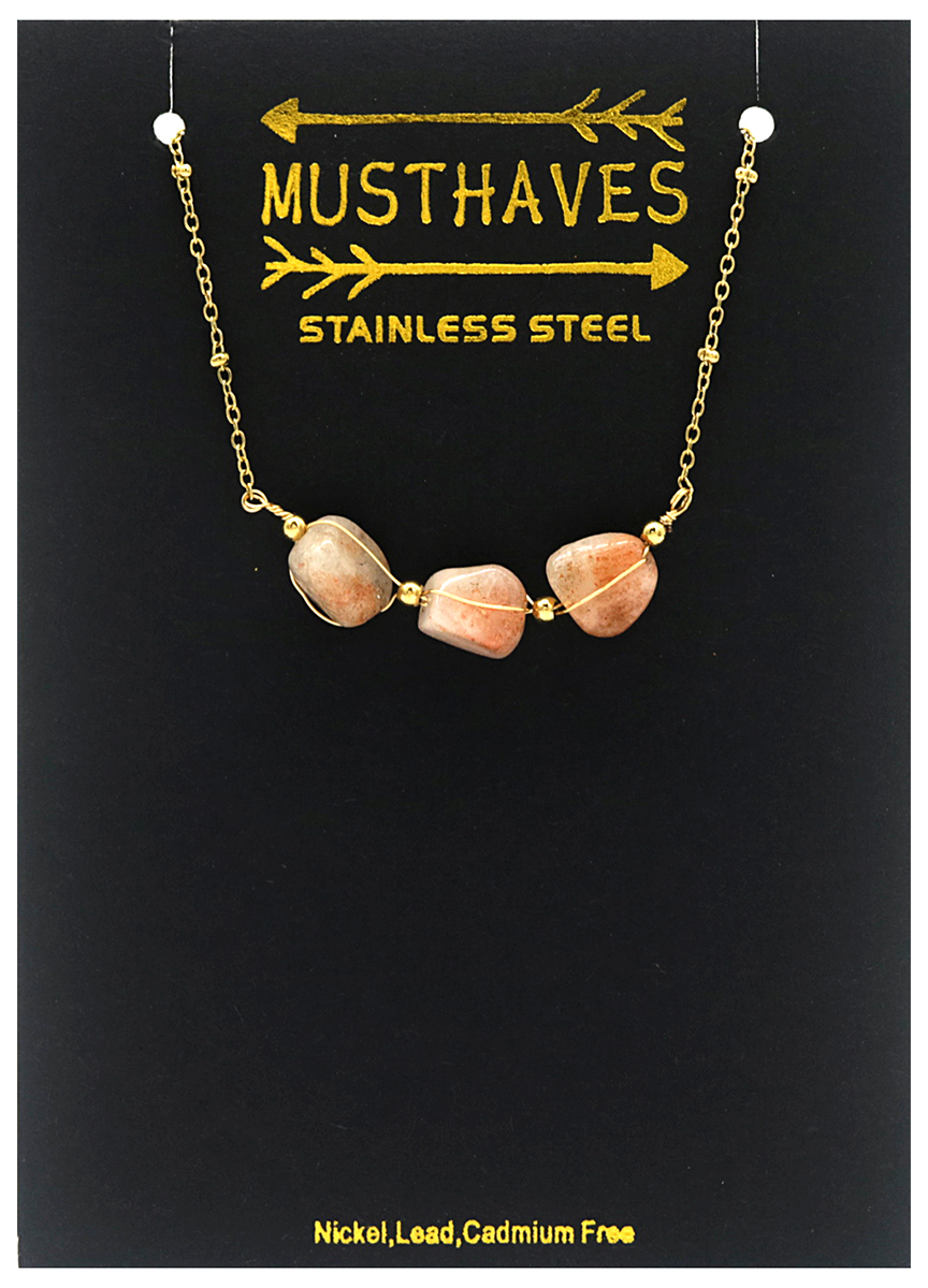 D-A21.2 B031-064G S. Steel Bracelet Stones 16-21cm