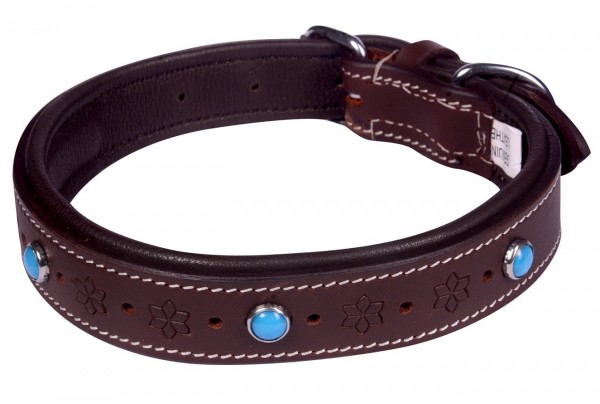G-E15.1 MTDC-004 Leather Dog Collar Brown S 49x2.5cm