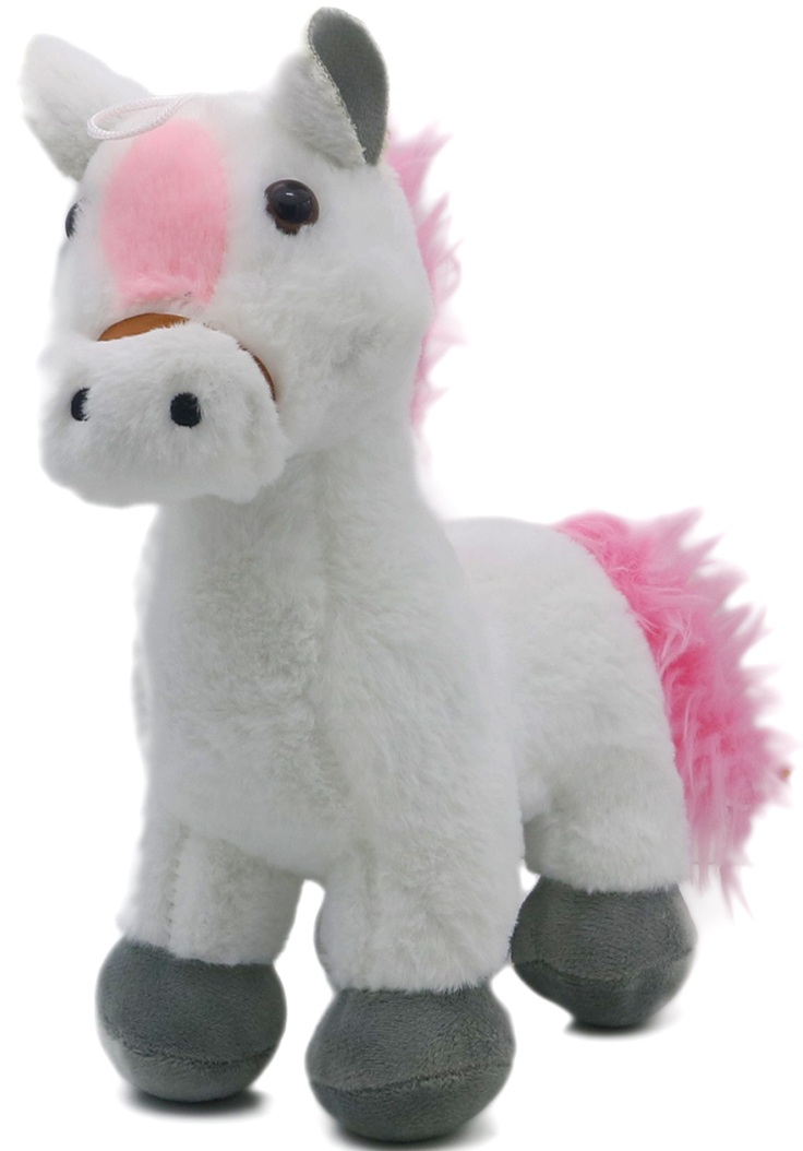 Z-F5.4 TOY2597-049 Plush Horse 26cm - Mixed Colors - 1pc