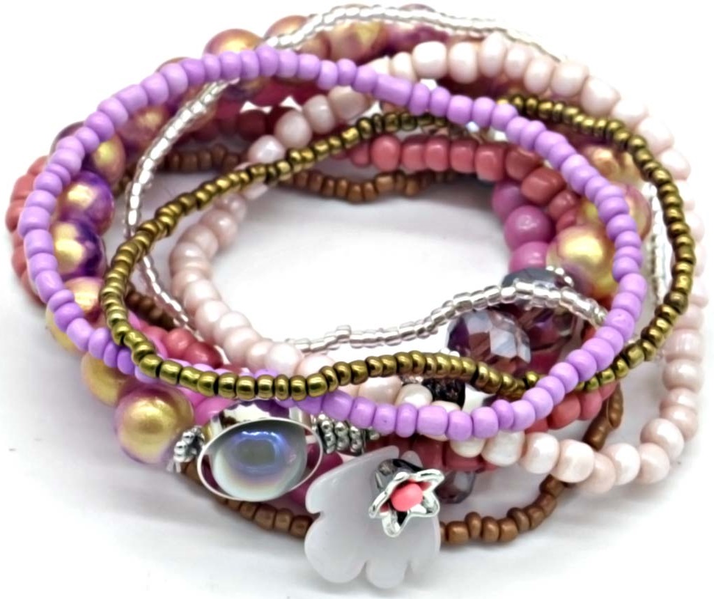D-F24.1  B826-001-3 Bracelet Set 8pcs Purple