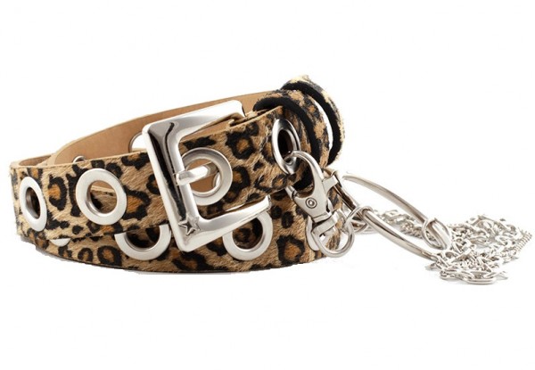 S-G2.4 BELT007-011 PU Belt Adjustable with Chain 2.4x105cm Leopard