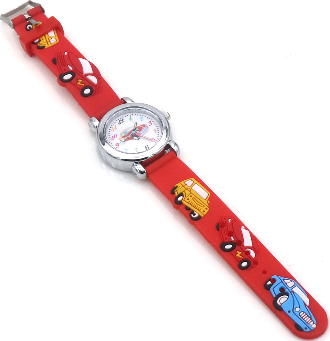 A-C4.3 W002-043-4 Quartz Watch for Kids - Cars Red