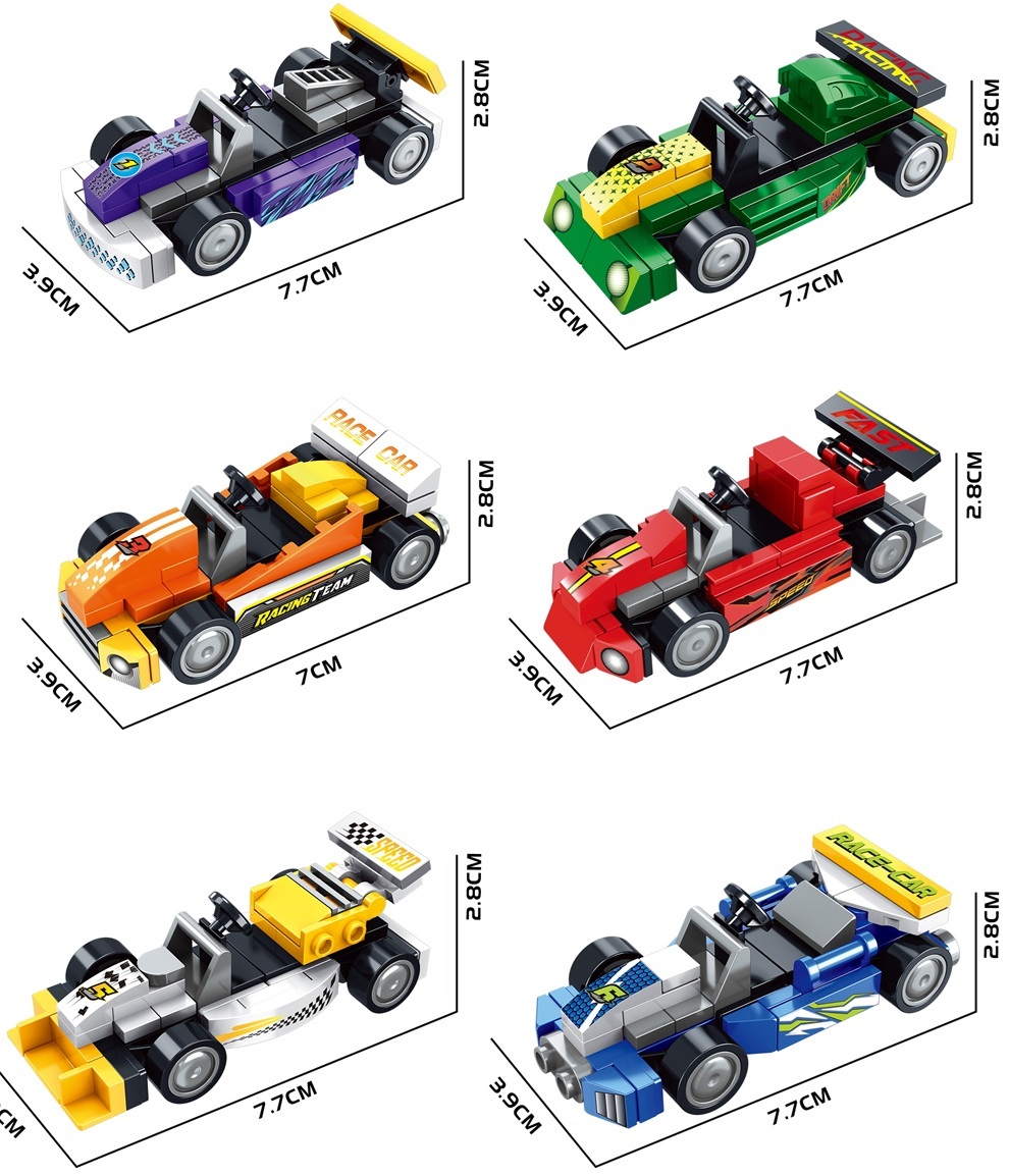 Z-B2.2 BB159E Building Blocks Racing Cars - 12pcs