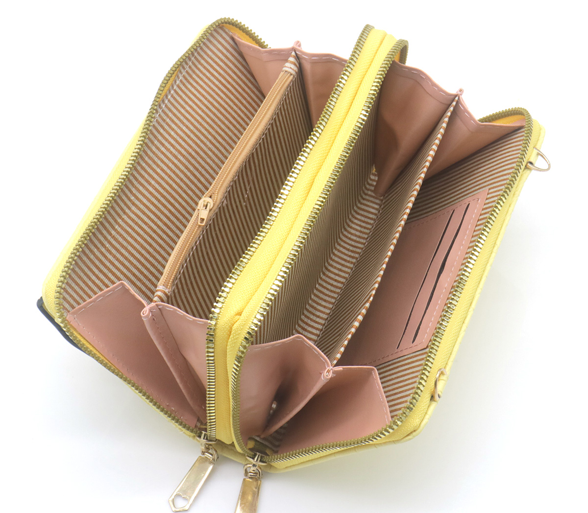 Q-N8.2 BAG1010-003-2 PU Bag Croco with 10cm Wallet 19x11x6.5cm Yellow