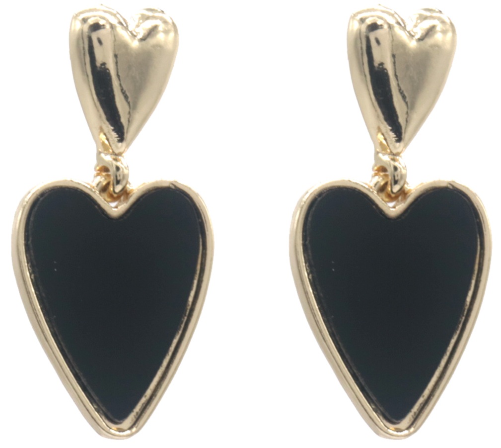 B-C4.5 E2591-078 Fashion Earrings Hearts 2.5cm