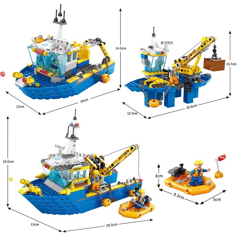 Y-F4.4 TOY8720 Building Blocks Set XL 2 in 1 Boat