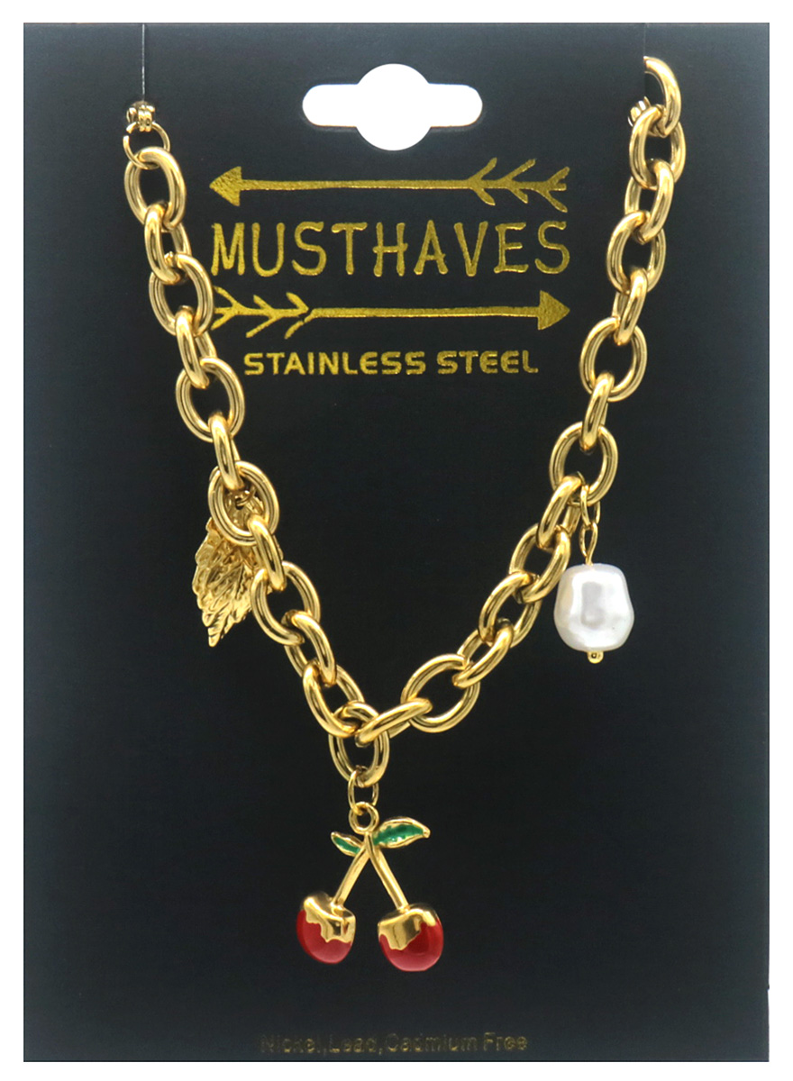 G-A21.1 B2503-052G S. Steel Bracelet Cherries 16-21cm