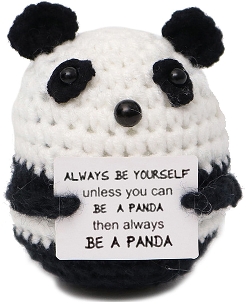 Q-I3.1 T2405-068 Positive Knitted Panda 7.5cm Q-I3.1 T2405-068 Positive Knitted Panda 7.5cm